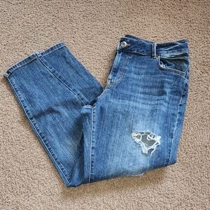 Maurices Distressed Mid-rise Blue Denim Jeans Size 16W